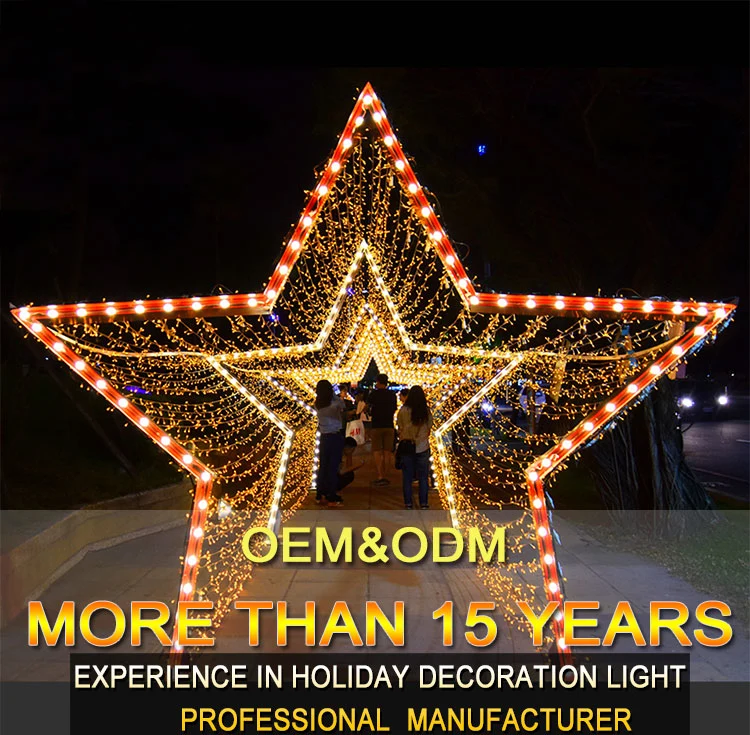 Christmas LED Large Arch Light Star Decoration for Shopping Mall