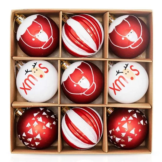 Décorations de base de Noël Boules de Noël à sublimation Boule en plastique Noel